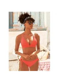 Triangel-Bikini Vivance, Damen, Gr. 36, Cup A/B, orange (koralle), Recycling-Polyamid, unifarben, Bikini-Sets Triangel-Bikini, mit trendigem V-Ausschnitt