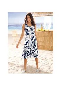 Sommerkleid feel good "Sommerkleid", Damen, Gr. 52/54, Normalgr&ouml;&szlig;en, wei&szlig; (wei&szlig;, bedruckt), 95% Viskose, 5% Elasthan, bedruckt, gemustert, mehrfarbig, kurz, Rundhals, Kleider Sommerkleid