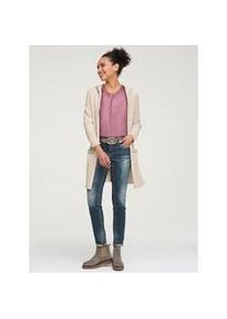 Longstrickjacke Heine, Damen, Gr. 34, beige (sand), 52% Viskose, 26% Polyester, 22% Polyamid, unifarben, Strickjacken Longstrickjacke