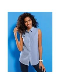 Blusentop Classic Basics, Damen, Gr. 38, blau (hellblau), 100% Polyester, unifarben, Blusen Blusentop