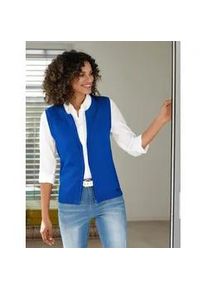 Strickweste Casual Looks, Damen, Gr. 44, blau (royalblau), 50% Baumwolle, 50% Polyacryl, unifarben, Westen Strickweste