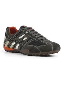 Sneaker Geox "Snake", Herren, Gr. 41, grau (dunkelgrau), Textil, Veloursleder, Schuhe Sneaker, Freizeitschuh, Schn&uuml;rschuh mit Geox Spezial Membran