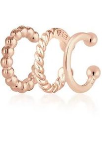 Single-Ohrhaken Elli "Ohrklemme Ear Cuff 3er Set Kugel 925 Silber", rosa (rosegold), Ohrringe, Damen, onesize, ohne Stein, Silber 925 (Sterlingsilber)