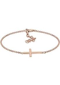 Armband Elli "Kreuz Horizontal Schlicht 925 Silber", rosa (rosegold), Armb&auml;nder, Damen, 17cm, ohne Stein, Silber 925 (Sterlingsilber), Armband