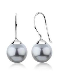 Paar Ohrh&auml;nger NENALINA "H&auml;nger Basic Synthetische Perle 925 Silber", grau, Ohrringe, Damen, onesize, ohne Stein, Silber 925 (Sterlingsilber)