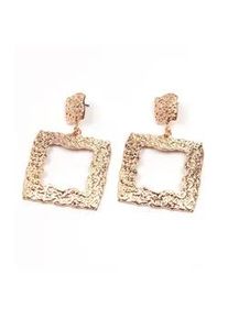 Paar Ohrstecker Firetti "Rechteck, geometrisch", gold (metallfarben, gelbgoldfarben), Ohrringe, Damen, Metall