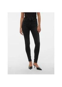 V&eacute;ro Moda Skinny-fit-Jeans VERO MODA "VMFLASH MR SKINNY JEANS LI111 NOOS", Damen, Gr. M (38), L&auml;nge 34, schwarz (schwarz denim), Denim/Jeans, Obermaterial: 65% Baumwolle, 18% Polyester, 8% Viskose, 7% Elastomultiester, 2% Elasthan, unifarben, skinny fit lang, Jeans, Baumwollmischung mit Stretch, regular waist, skinny fit