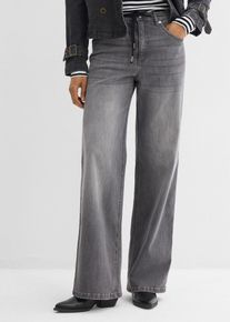 bonprix Loose Straight-Jeans High Waist, grau, Gr.50, Loose Straight-Jeans, High Waist, 79% Baumwolle (organic)