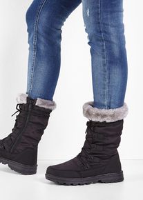 bonprix Schn&uuml;rstiefel, schwarz, Gr.36, Warmer Winter Schn&uuml;r Boot mit profilierter Laufsohle, aus Vegan