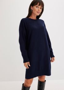 bonprix Oversize-Strickkleid, blau, Gr.48/50 (XL), L&auml;ssiges Strickkleid mit Schlitz, oversized geschnitten