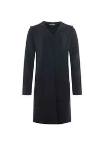 Strickjacke Zwillingsherz "Janina", Damen, Gr. L/XL, schwarz, Obermaterial: 50% Viskose, 27% Polyester, 23% Nylon, knielang, V-Ausschnitt, Strickjacken Strickjacke, Kapuze, Taschen, Langarm, knielang, ohne Verschluss