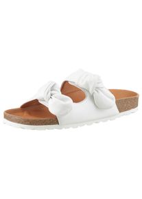 Pantolette VERBENAS "Rain", Damen, Gr. 37, wei&szlig;, Glattleder, Schuhe Pantolette, Sommerschuh, Schlappen, Strandschuh, Hausschuh zum Schlupfen