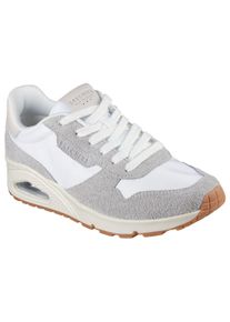 Sneaker Skechers "UNO-VINTAGE DAYZ", Damen, Gr. 37, wei&szlig;, Textil, Veloursleder, Schuhe Sneaker, Keilsneaker, Plateausneaker, Schn&uuml;rschuh im Vintage-Look