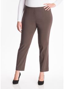 Stoffhose KjBRAND "Susie XS Ankle Bengaline", Herren, Gr. 46, N-Gr, nougat, Web, Obermaterial: 80% Viskose, 17% Polyamid, 3% Elasthan, skinny fit kn&ouml;chellang, Hosen Stoffhose, Sommerhose mit Schlupfbund