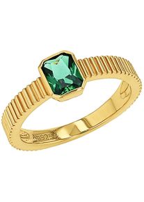Fingerring Amor "2037414/-15/-16/-17/-18" Gr. 54, gold (gelbgoldfarben, gr&uuml;n), Fingerringe, Damen, 54, Silber 925 (Sterlingsilber), 1,6mm, Fingerring, mit Stein (synth.)
