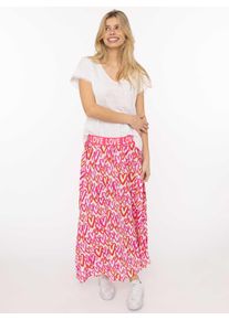 Maxirock Zwillingsherz "Love Hearts", Damen, Gr. S/M, rot, Obermaterial: 100% Viskose, R&ouml;cke Maxirock, Herzmuster, Gummizug mit Schriftzug, leichtes Material, kn&ouml;chellang