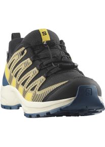 Wanderschuh Salomon "XA PRO V8 WP J", Damen, Gr. 35, gr&uuml;n (schwarz, gray gr&uuml;n, powder giallo), Synthetik, Textil, Schuhe Wanderschuh, wasserdicht