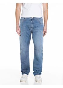Straight-Jeans Replay "Aideen", Damen, Gr. 34, L&auml;nge 30, medium blau 685, Denim/Jeans, Obermaterial: 98% Baumwolle, 2% Elasthan, straight fit lang, Jeans Straight-Jeans, im 5-Pocket-Stil