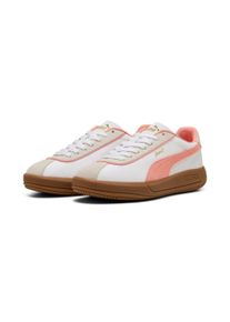 Sneaker Puma "CLUB KLASSIKA", Damen, Gr. 40,5, Puma wei&szlig;, pink fruit, vapor gray, Leder, Schuhe Sneaker, Obermaterial aus Leder, Innenmaterial aus Textil