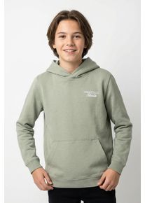 Jack & Jones Kapuzensweatshirt JACK & JONES JUNIOR "JORNORREBRO TYPO BACK SWEAT HOOD SN JNR", Jungen, Gr. 164, seagrass detail:ss26, angeraute Sweatware, Obermaterial: 100% Baumwolle, bedruckt, relaxed fit normal, Rundhals, Rippb&uuml;ndchen, Sweatshirts Kapuzensweatshirt, Baumwollmischung, relaxed fit, Langarm