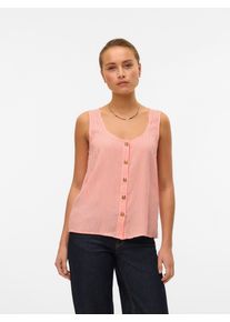 V&eacute;ro Moda Blusentop VERO MODA "VMBUMPY SL SHIRT WVN GA NOOS", Damen, Gr. L, rosa (dubarry stripes:snow wei&szlig;), Web, Obermaterial: 100% Viskose, gestreift, regular fit taillenbedeckt, Rundhals, Blusen Blusentop
