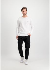 Longsleeve Alpha Industries "Basic Longsleeve SL", Herren, Gr. M, wei&szlig;, Shell: 100% Cotton [grey heather=90% CO, 10% Polyester], Shell: all Neon Colors=100% Polyester, Shirts Longsleeve