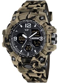 Chronograph Calypso Watches "X-Trem", schwarz (braun, schwarz), Armbanduhren, Herren, Chronograph, Quarzuhr, Armbanduhr, Herrenuhr, analog, digital, Tag, Monat