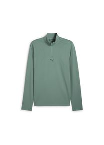 Sweatshirt Puma "M CLOUDSPUN 1/4 ZIP", Herren, Gr. S, gr&uuml;n (gr&uuml;n moon), Interlock, Obermaterial: 77% Polyester, 23% Elasthan, regular fit normal, angesetztes B&uuml;ndchen, Sweatshirts Sweatshirt