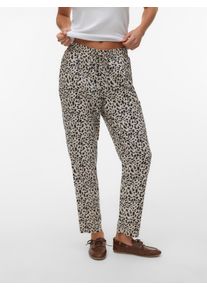 V&eacute;ro Moda Schlupfhose VERO MODA "VMJESMILO MW ANKLE PANTS WVN NOOS", Damen, Gr. XL, N-Gr, silber lining aop:sus leo obsidian, Web, Obermaterial: 55% Viskose, 45% Leinen, bedruckt, regular fit kn&ouml;chellang, Hosen Schlupfhose, mit Leinen, elastisches B&uuml;ndchen und Kordelzug