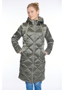 Steppmantel ZABAIONE "Jacket Ci44ara", Damen, Gr. M, frosty khaki, Web, Obermaterial: 100% Polyamid, unifarben, kniebedeckend, Rippb&uuml;ndchen, M&auml;ntel Steppmantel, mit sch&ouml;nem Schimmer