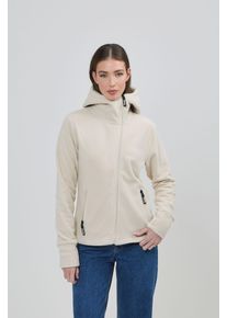 Fleecejacke Bench. "NINJA", Damen, Gr. 40, grau (chalk), Fleece, Obermaterial: 100% Polyester, unifarben, figurbetont, Jacken Fleecejacke