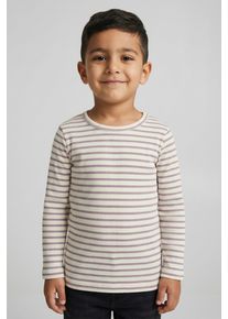 Langarmshirt name it "NMNBANI LS XSL TOP NOOS", Jungen, Gr. 86, lila (elderberry), Jersey, Obermaterial: 57% Baumwolle, 38% Modal, 5% Elasthan, geringelt, gestreift, slim fit h&uuml;ftbedeckend, Rundhals, abgesteppte Kante, Shirts Langarmshirt, Ringel-Look in toller Rippen-Qualit&auml;t