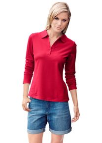 Poloshirt Heine "Poloshirt", Damen, Gr. 34, rot, 95% Baumwolle, 5% Elasthan, unifarben, Shirts Poloshirt