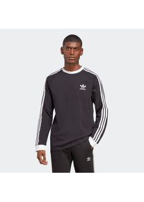 Langarmshirt adidas originals "ADICOLOR CLASSICS 3STREIFEN LONGSLEEVE", Herren, Gr. M, schwarz, Jersey, Obermaterial: 100% Baumwolle, bestickt, Rundhals, Shirts Langarmshirt