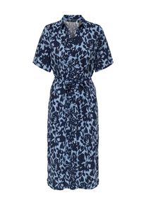 Hemdblusenkleid Only "OnlyASMIN S/S SHIRT DRESS WVN NOOS", Damen, Gr. XS, N-Gr, serenity print:tania flower dressblau, Web, Obermaterial: 100% Viskose, bedruckt, regular fit Midi, Rundhals, Kleider Hemdblusenkleid