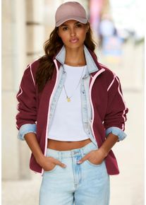 Fleecejacke Buffalo, Damen, Gr. 44/46, burgund, Fleece, Obermaterial: 100% Polyester, unifarben mit Farbeinsatz, elastischer Bund kontrastfarben, Jacken Fleecejacke, kuschelig und weich