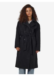 Trenchcoat Noisy may "NMMANYA L/S TRENCHCOAT NOOS", Damen, Gr. L, schwarz, Obermaterial: 100% Polyester, unifarben, l&auml;ssig geschnitten, tiefer V-Ausschnitt, M&auml;ntel Trenchcoat