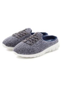 Pantolette Vivance Dreams "Sneaker, Hausschuh", Damen, Gr. 37, blau (blaugrau), Obermaterial: 100% Textilmaterial. Decksohle: 100% Textilmaterial. Futter: 100% Textilmaterial. Laufsohle: 100% Synthetik, meliert, unifarben, Basic, Schuhe Pantolette, Slipper, Pantoffel, Clog VEGAN