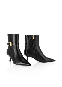 Stiefelette Marc Cain "Collections Feminine Rigour", Damen, Gr. 39, schwarz, Leder, unifarben, Schuhe Stiefelette, Stiletto, Kitten Heel mit Zierschnalle und Rei&szlig;verschluss