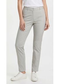 5-Pocket-Hose KjBRAND "Betty Bengaline", Damen, Gr. 46, N-Gr, silber, Web, Obermaterial: 80% Viskose, 17% Polyamid, 3% Elasthan, bequem lang, Hosen 5-Pocket-Hose, in bequemer Form
