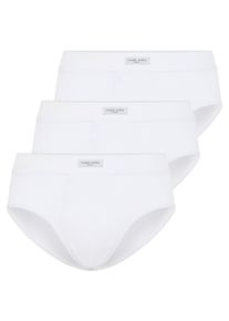 Slip YSABEL MORA "BASIC COLLECTION COTTON", Herren, Gr. S, wei&szlig;, Obermaterial: 95% Baumwolle, 5% Elasthan, unifarben, eng, Unterhosen Slip, mit praktischem Eingriff im Schritt