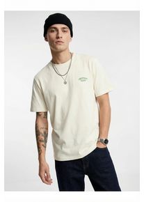 Jack & Jones T-Shirt JACK & JONES "JORGREENE BRANDING TEE SS CN CH", Herren, Gr. S, antique wei&szlig;, Jersey, Obermaterial: 100% Baumwolle, bedruckt, regular fit, Rundhals, Shirts T-Shirt