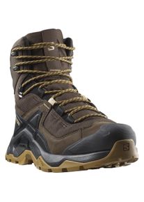 Wanderschuh Salomon "QUEST ELEMENT GORE-TEX", Herren, Gr. 48, schwarz (delicioso, schwarz, dull gold), Leder, Schuhe Wanderschuh, wasserdicht dank Gore-Tex Membrane