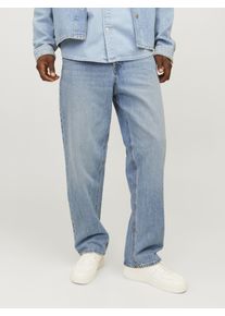 Jack & Jones Relax-fit-Jeans JACK & JONES "JJIALEX mit cleanem Look und Taschenvielfalt", Damen, Gr. 31, L&auml;nge 32, blau (denim blau), Denim/Jeans, Obermaterial: 100% Baumwolle, Abriebeffekte, relaxed fit lang, Jeans Relax-fit-Jeans, Baumwolle, relax fit