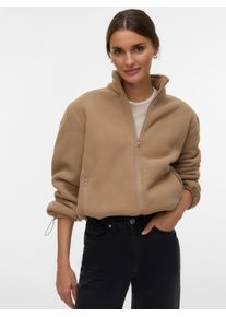 V&eacute;ro Moda Fleecejacke VERO MODA "VMJANNIE LS FLEECE ZIP JACKET EXP", Damen, Gr. M, silber mink, Fleece, Obermaterial: 100% Polyester, unifarben, normal, Jacken Fleecejacke, Kunstfaser