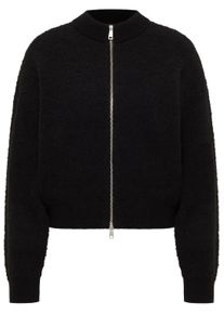 Cardigan Mustang "Damen Style Eleanor", Damen, Gr. M, schwarz, Strick, 57% Polyacryl, 25% Polyester, 11% Polyamid, 7% Wolle, relaxed fit, Strickjacken Cardigan