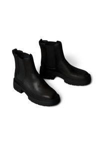 Chelseaboots Calvin Klein Jeans "CHUNKY CHELSEA BOOT LTH", Damen, Gr. 40, schwarz, Elastischer Einsatz, Leder, unifarben, Schuhe Chelseaboots, Schlupfboots, Stiefelette in bequemer Form