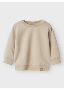 Sweatshirt name it "NBNTAKKI f&uuml;r M&auml;dchen und Jungen mit Druckknopf und Stretch", Jungen, Gr. 56, beige (pure cashmere), Sweatware, Obermaterial: 95% Baumwolle, 5% Elasthan, unifarben, normal normal, Rundhals, Rippb&uuml;ndchen, Sweatshirts Sweatshirt, unifarben, casual, regular fit, Baumwollmix, Rundhals