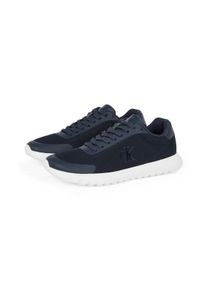 Sneaker Calvin Klein Jeans "3 EVA RUNNER MESH", Herren, Gr. 41, blau (dunkelblau), Lederimitat, Textil, Schuhe Sneaker, Freizeitschuh, Halbschuh, Schn&uuml;rschuh mit Kontrastbesatz