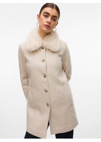 V&eacute;ro Moda Langjacke VERO MODA "VMAUTUMN COZY JACKET GA BOO", Damen, Gr. XS, oatmeal detail:melange, Web, Obermaterial: 100% Polyester, meliert, unifarben, regular fit, Jacken Langjacke